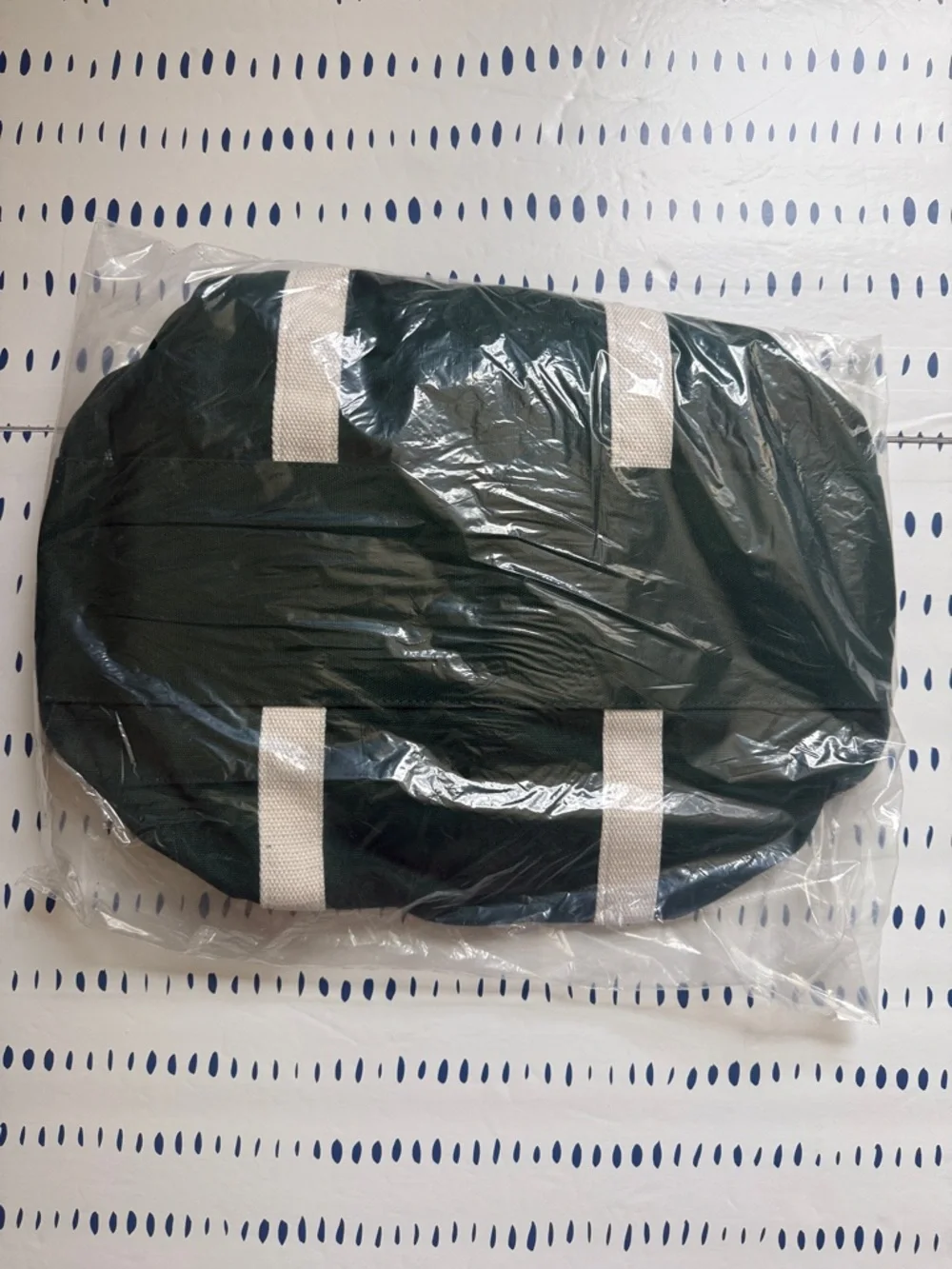 AG1 Forest Green Canvas Duffel with White Straps